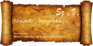 Szajkó Veronika névjegykártya